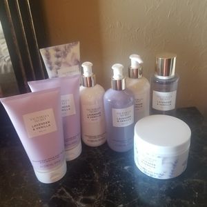 Victoria's Secret body wash, lotion, body spray.